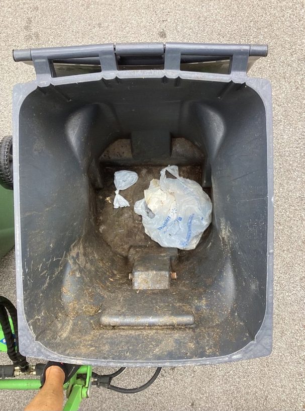 Before Trash Bin Cleaning of Can Cleaners